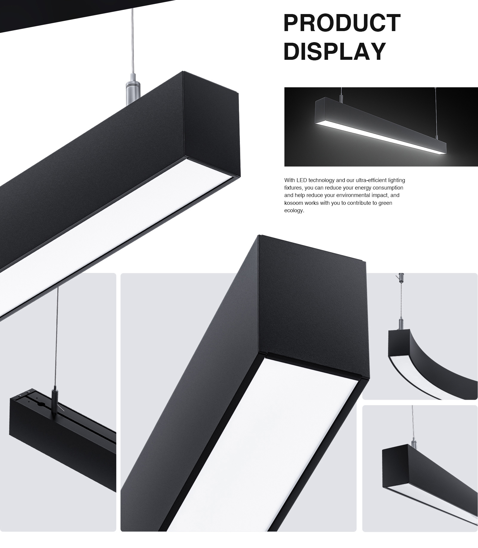 LED Linear Light - Black/7.5W/4000K/750lm - Kosoom SLL001-A_L1705N-Supermarket Lighting --03