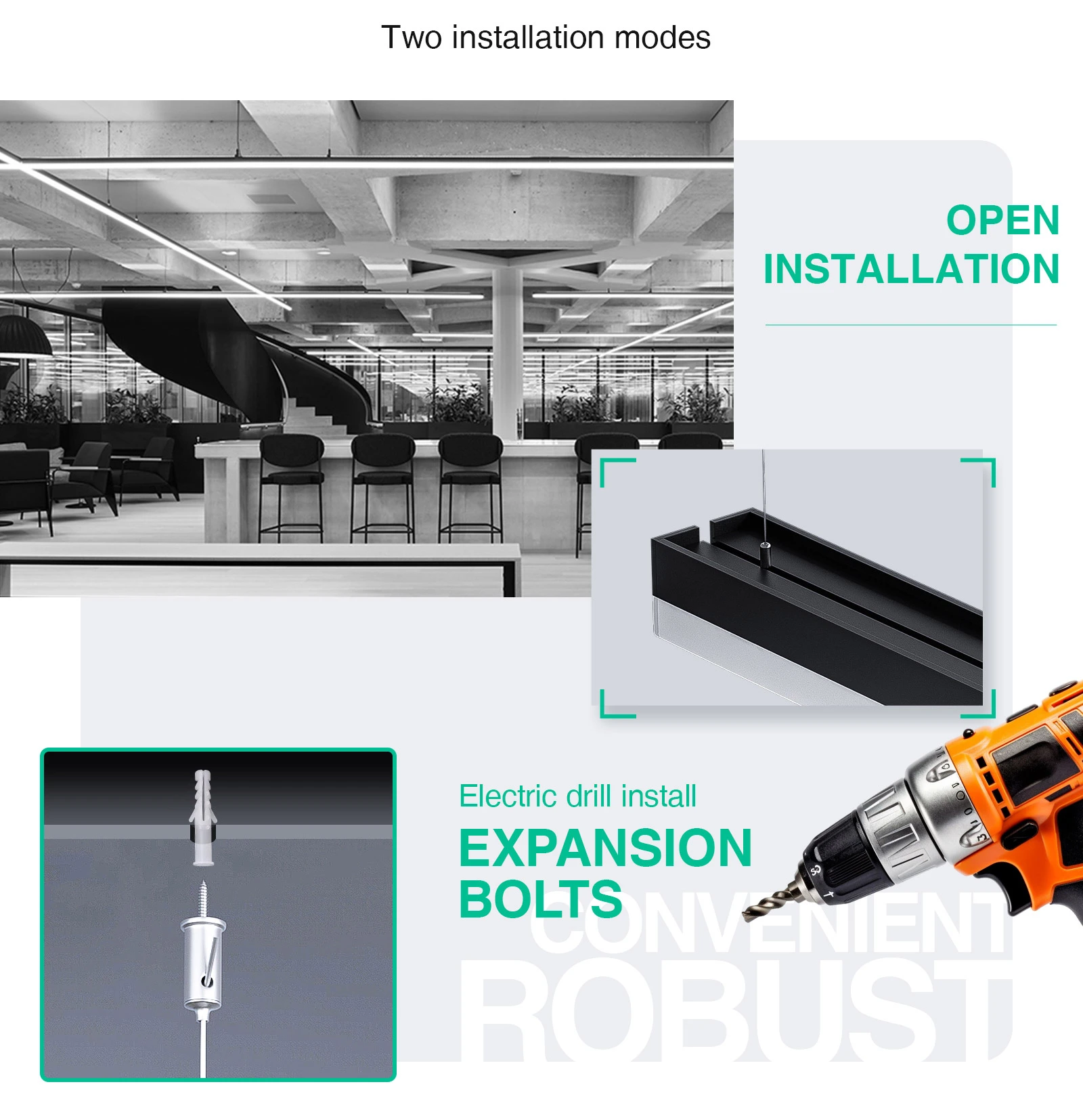 LED Linear Pendant Light - White/30w/4000k/3900lm/120˚ - KOSOOM MLL004-A_L0403B-Retail Store Lighting--09