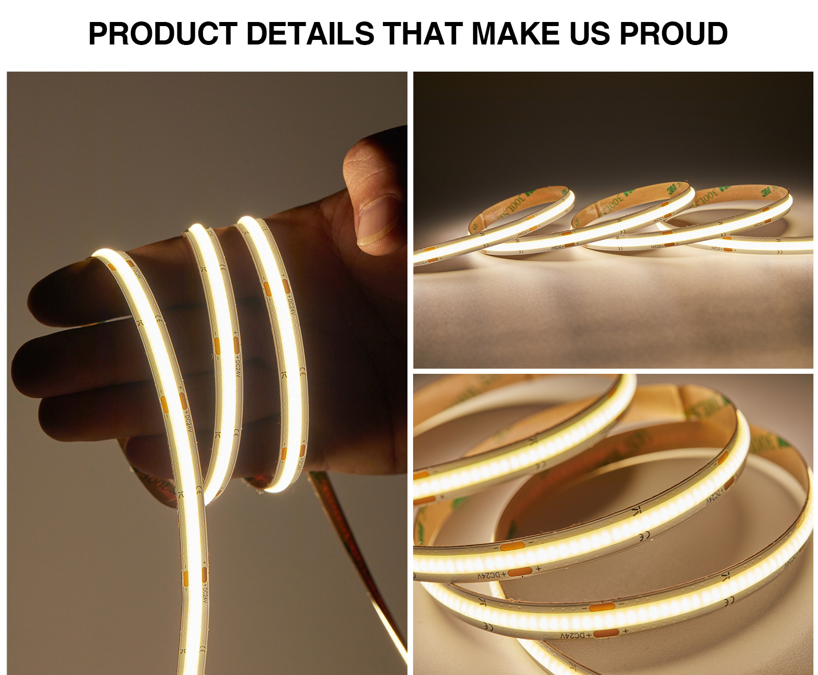 COB LED Strip Lights – Strisce LED COB – 3000K/1130lm/M – Kosoom STL002-S0204-Plug In LED Strip Lights--15