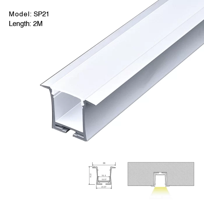 LED Profile with Compressed Covers and Caps / L2000*W36*H27.6mm - Kosoom STL003_SP21-All Products--01