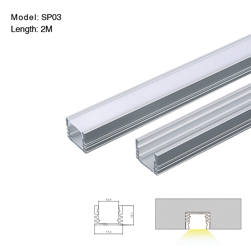 LED Profile with Compressed Covers and Caps / L2000*W17.4*H12.1mm - Kosoom STL003_SP03-LED Profile--01