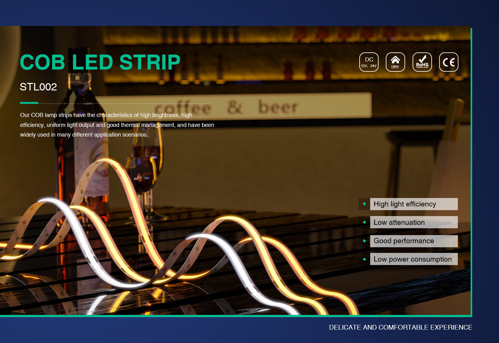 COB LED Strip Lights - Strisce LED COB - 4000K/1230lm/M - Kosoom STL002-S0205-Garage LED Lighting Strips--01