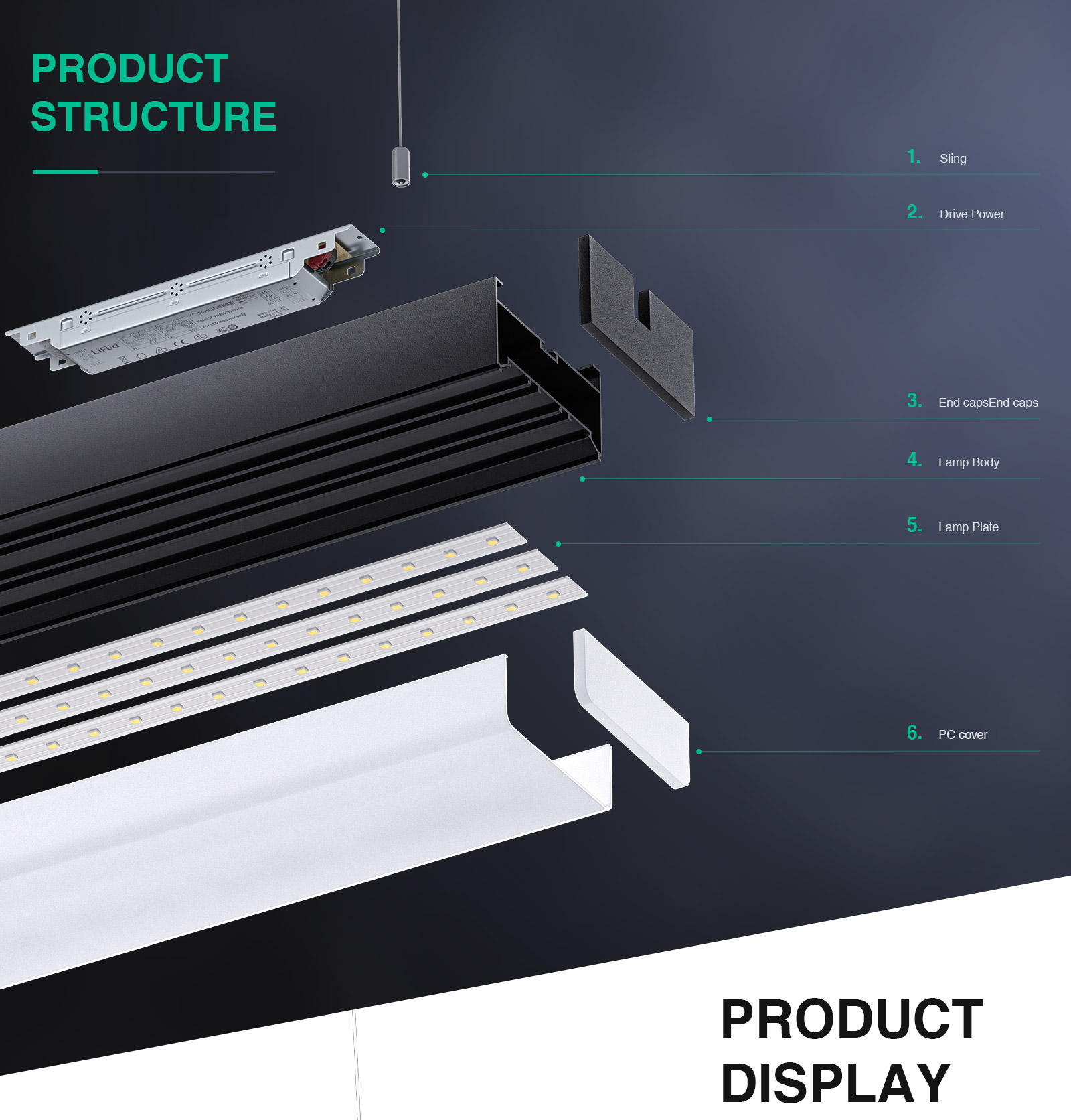 LED Linear Light - White/40W/3000K/3800lm/120˚ - Kosoom MLL003-A_L0301B-Retail Store Lighting--02