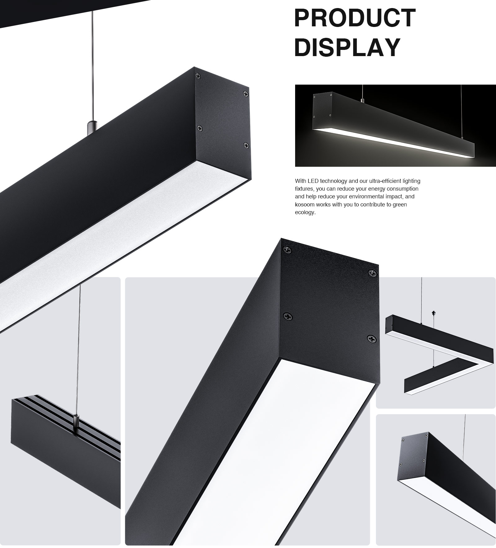 LED Linear Light - Black/40W/4000K/4700lm/110˚ - Kosoom SLL003-A_L0211N-Commercial Linear Light--03