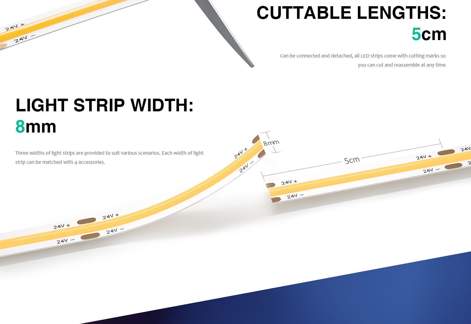 COB LED Strip Lights - Strisce LED COB - 4000K/1230lm/M - Kosoom STL002-S0205-LED Light Strips for Bedroom--04