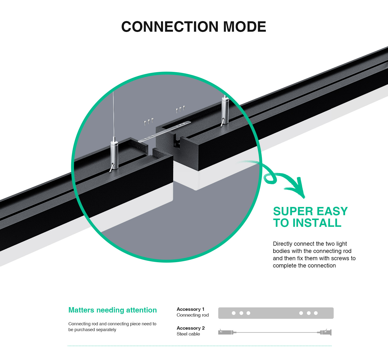 LED Linear Light - White/40W/3000K/3800lm/120˚ - Kosoom MLL003-A_L0301B-Retail Store Lighting--08