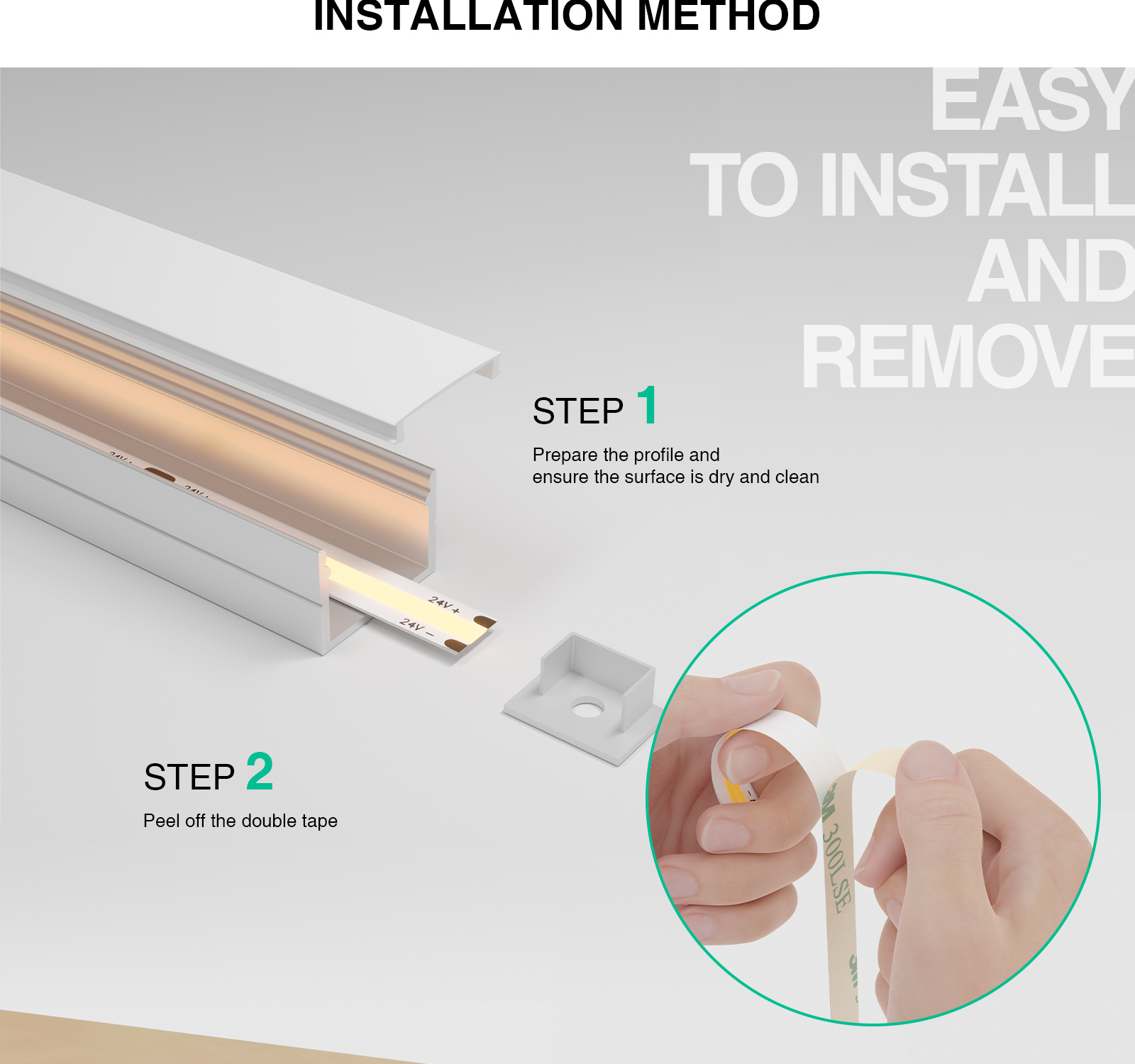 COB LED Strip Lights - Strisce LED COB - 4000K/1230lm/M - Kosoom STL002-S0205-Cuttable LED Light Strips--09