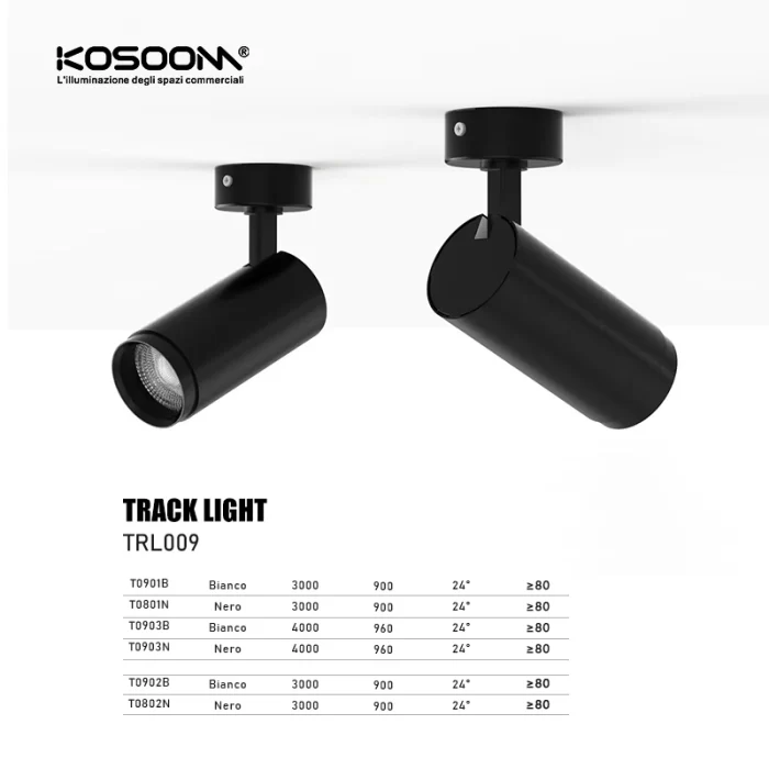 Ceiling Spotlights - Black/12W/3000K/900lm/24˚ - Kosoom T0901N-Ceiling Lights--03