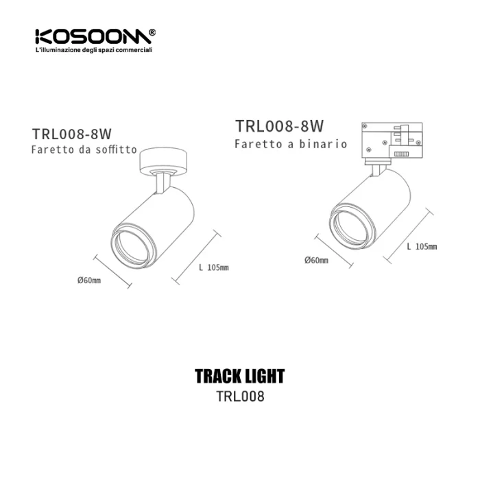Ceiling Spotlights - Black/8W/3000K/560lm/24˚ - Kosoom T0801N-LED Ceiling Spotlights--03