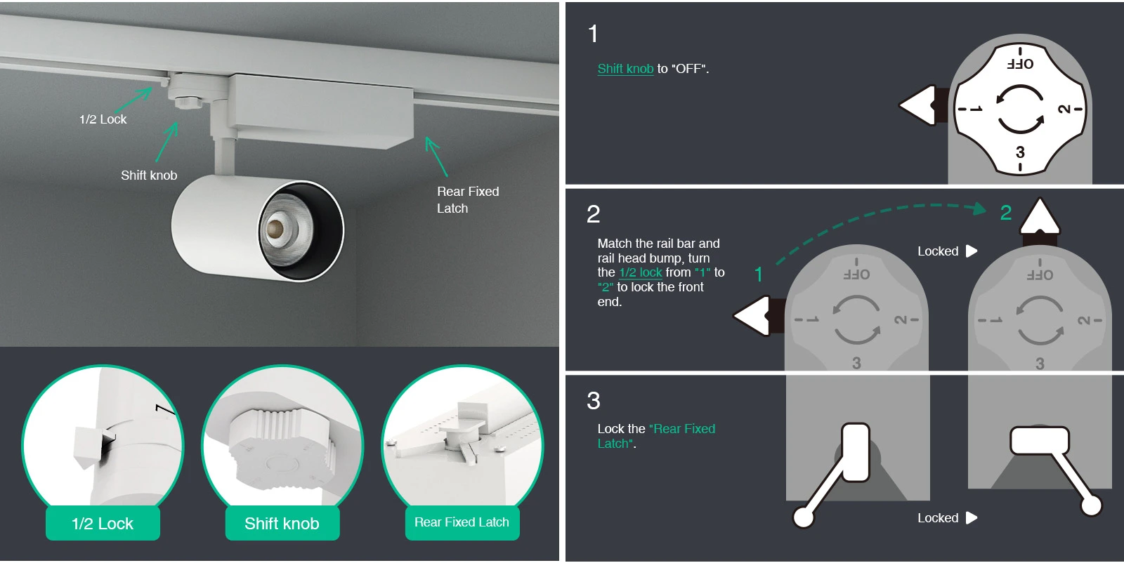 LED Track light/LED Spotlight - Black/12W/3000K/960lm/24˚ - Kosoom T0101N-Black Track Lighting--09