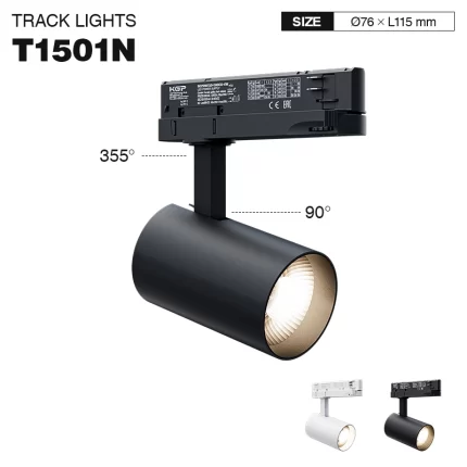 TRL015 - 20W/4000K/36˚/CRI≥80/Black - Spotlight Track-Commercial Track Lighting--T1501N