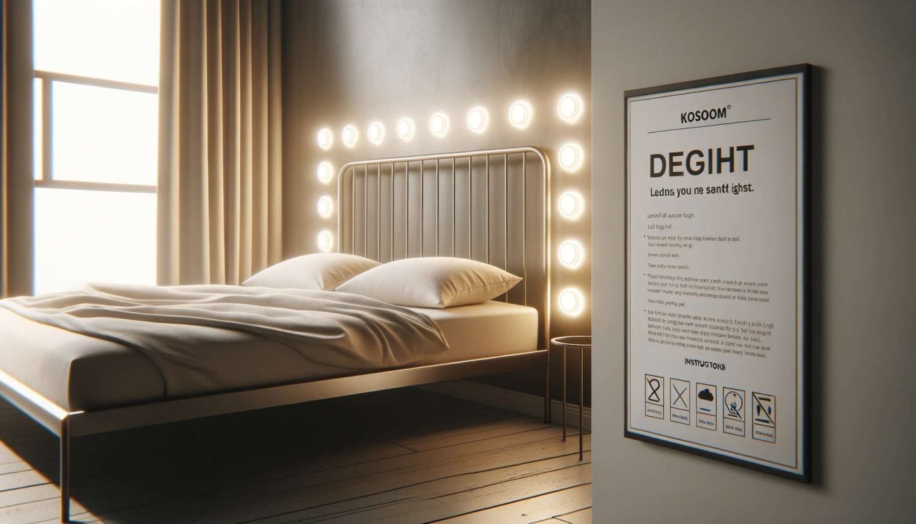 led strip light behind headboard