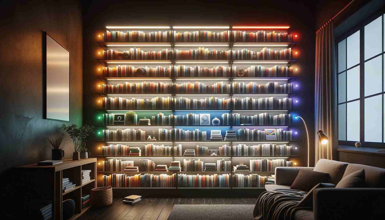 How to Install LED Strip Lights on Your Bookshelves