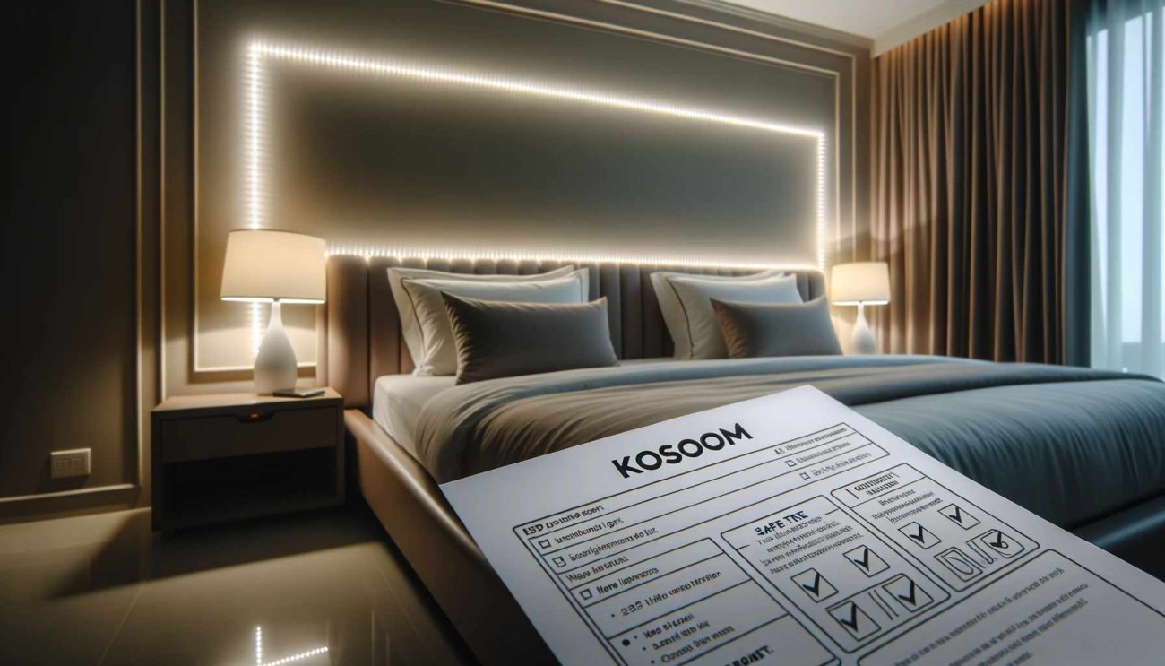 led strip light behind headboard