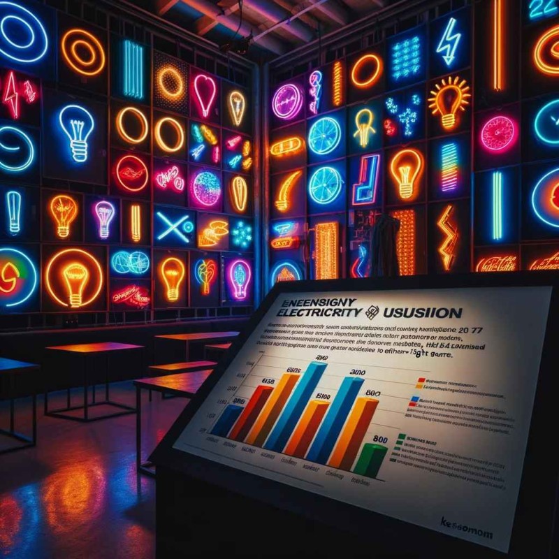 do neon signs use a lot of electricity