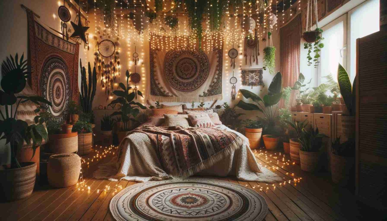 fairy lights bedroom