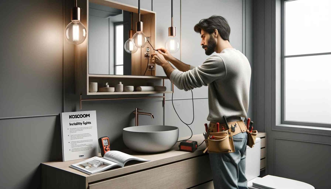 how to install vanity light