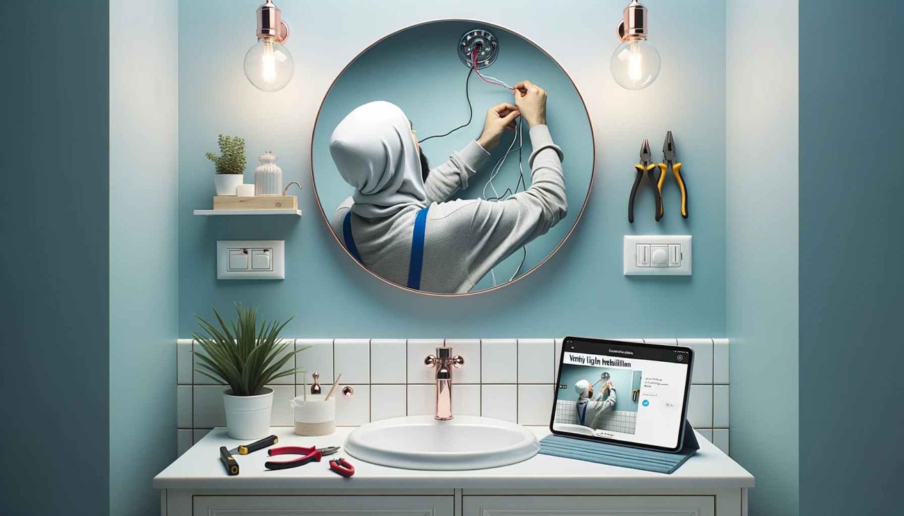 how to install vanity light