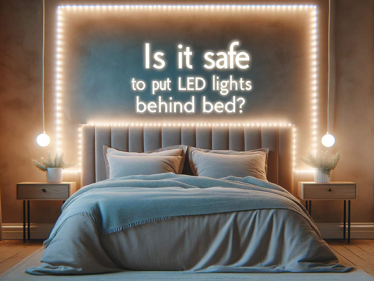 Is it safe to put LED lights behind bed