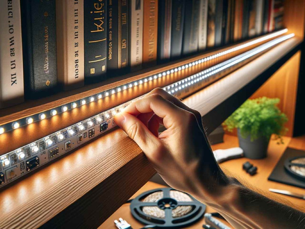 How to Install LED Strip Lights on Your Bookshelves