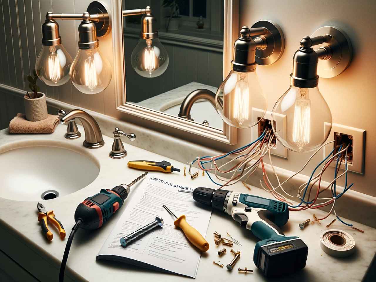 how to install vanity light