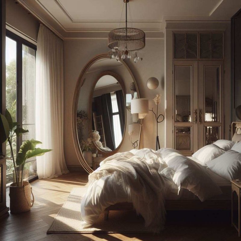 where to put mirror in bedroom for best lighting