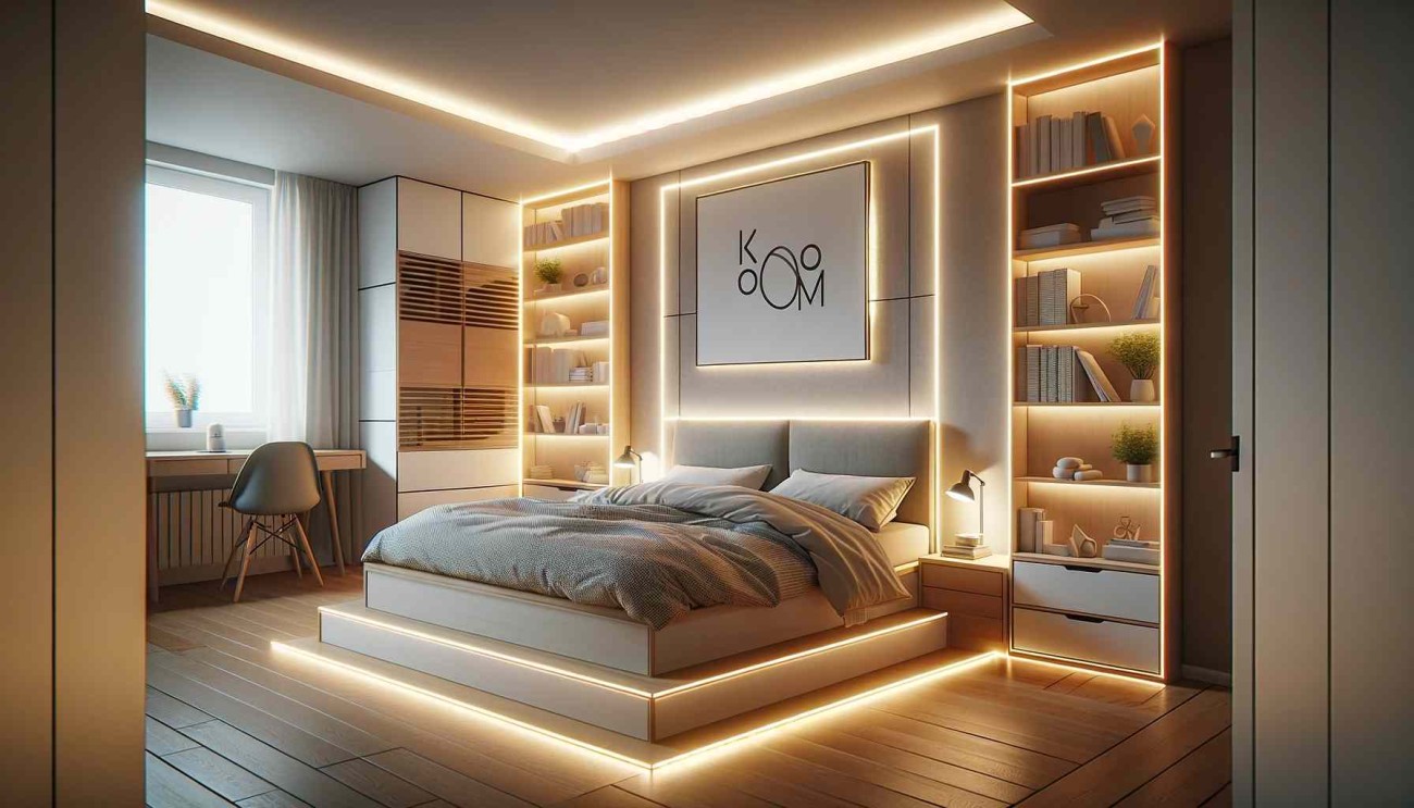 how to fit led strip lights in bedroom