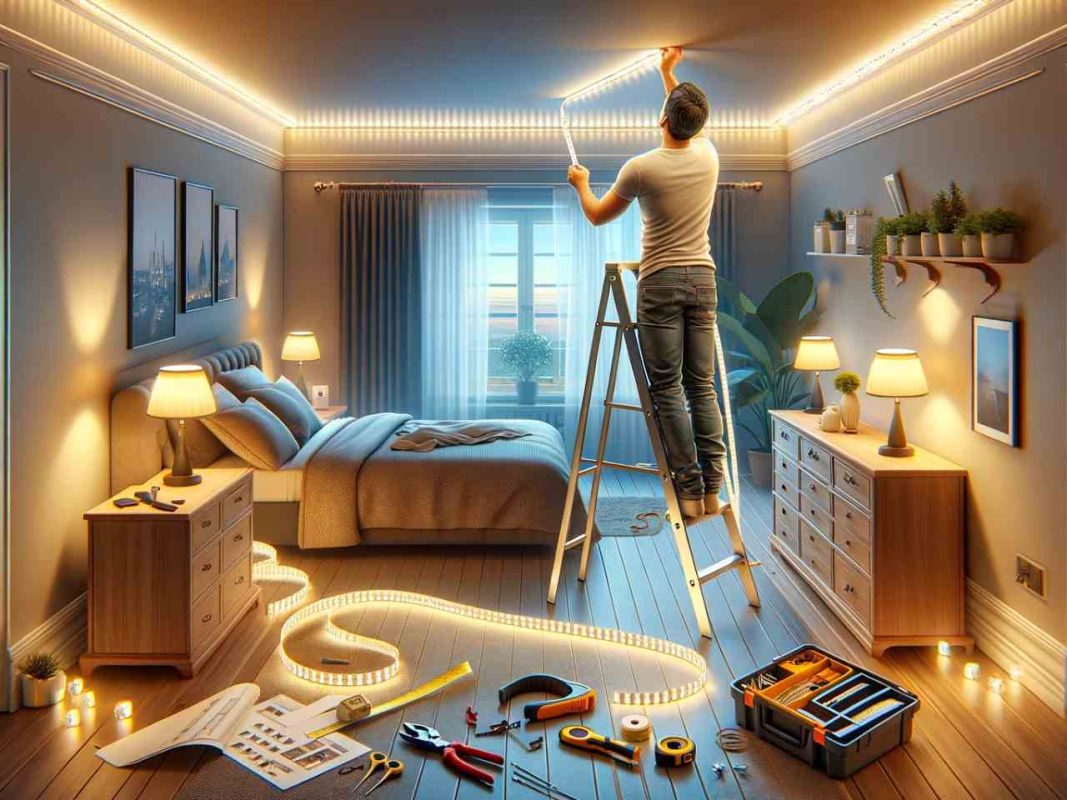 how to install led strip lights in bedroom ceiling