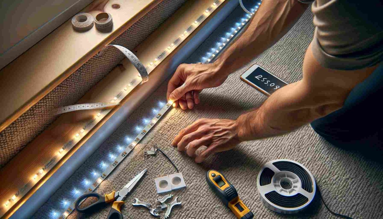how to install led strip lights on carpet stairs