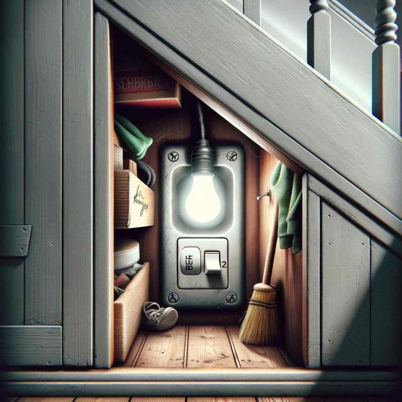 how to fit light socket in ceiling under stair cupboard