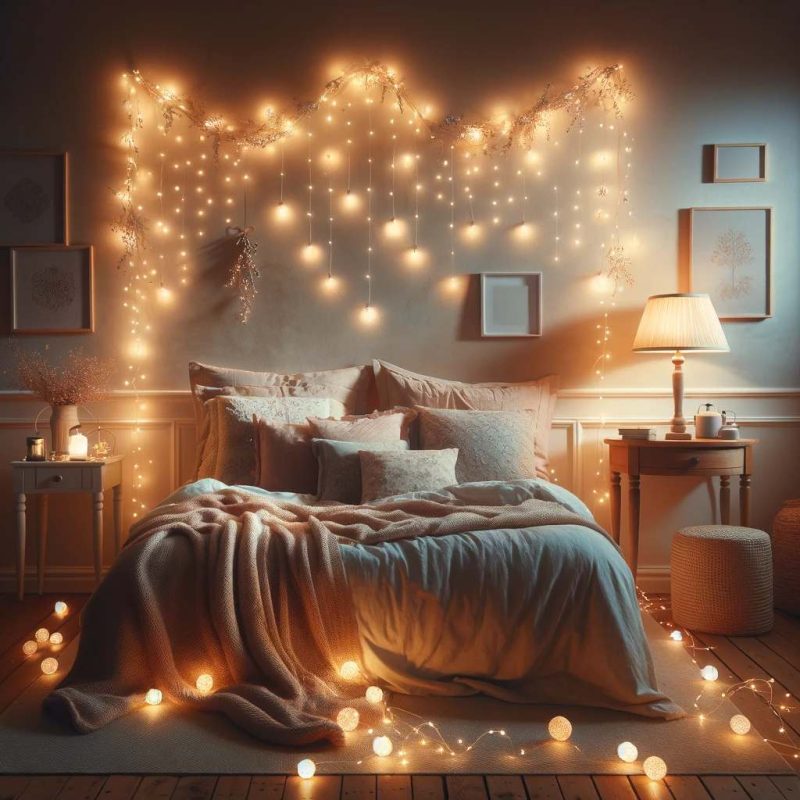 fairy lights for bedroom wall