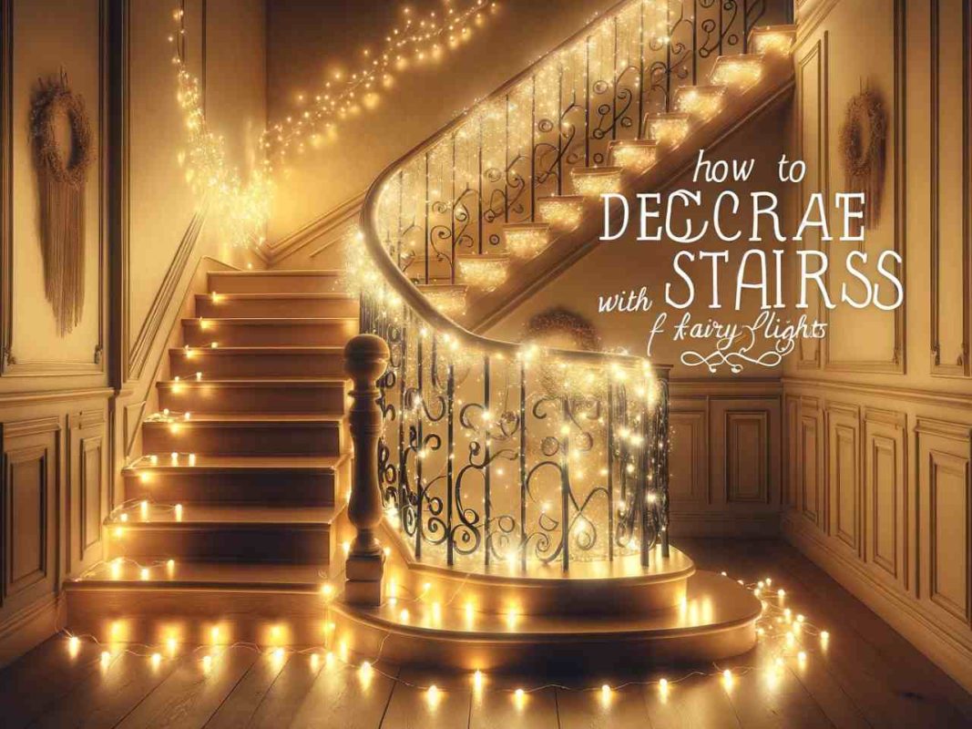how to decorate stairs fairy lights