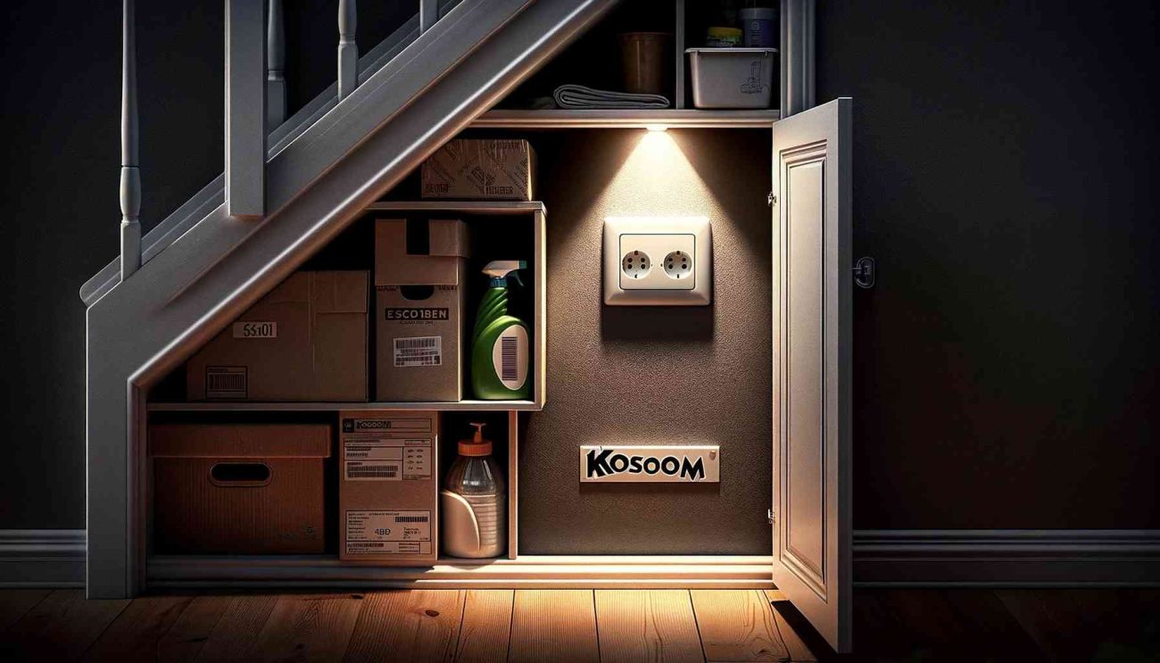 how to fit light socket in ceiling under stair cupboard