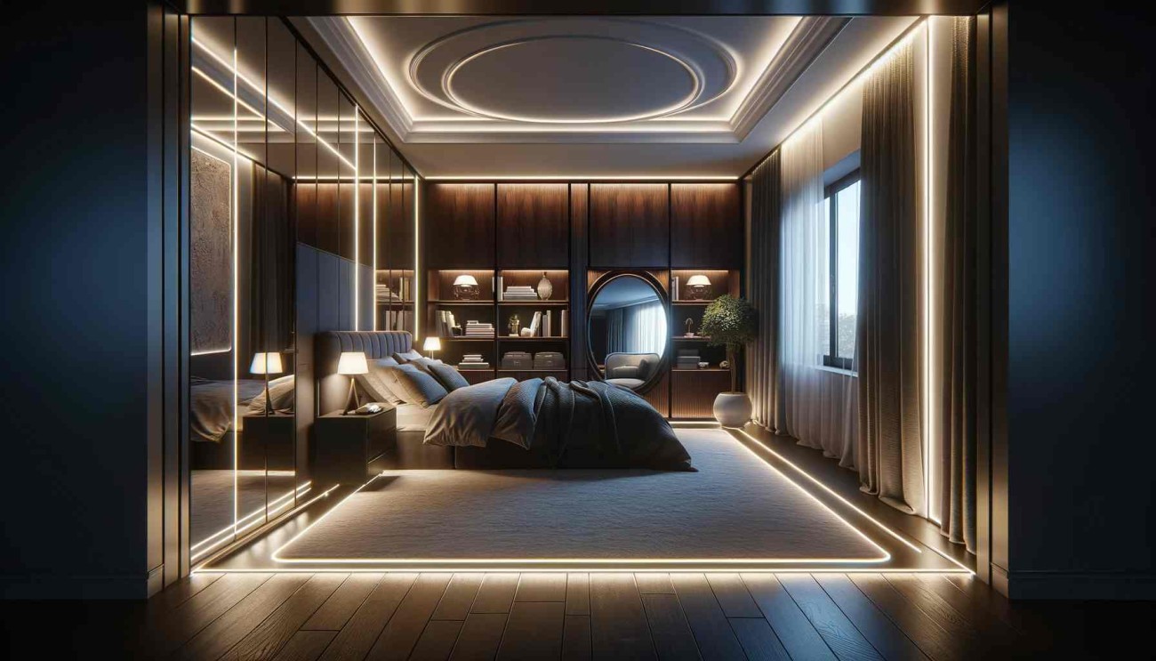 where to put led strip lights in bedroom