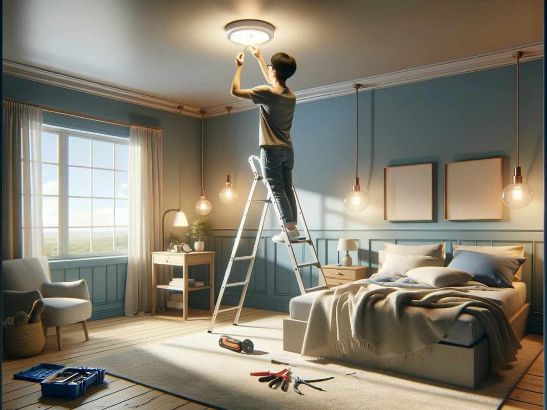how to change bedroom light fixture