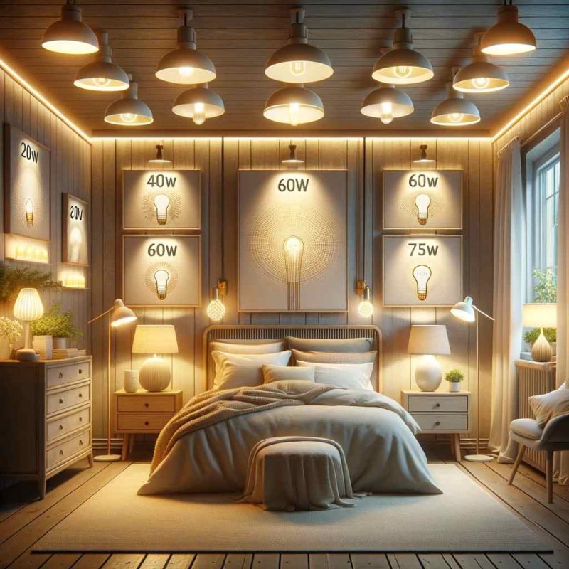 how many watts do i need for a bedroom light
