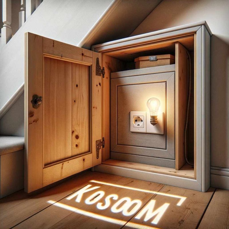 how to fit light socket in ceiling under stair cupboard