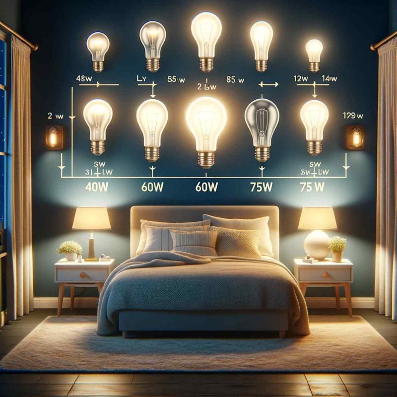 how many watts do i need for a bedroom light