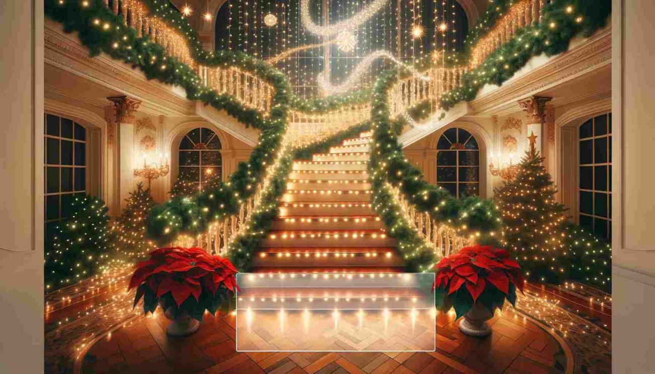 christmas stair decorations with lights