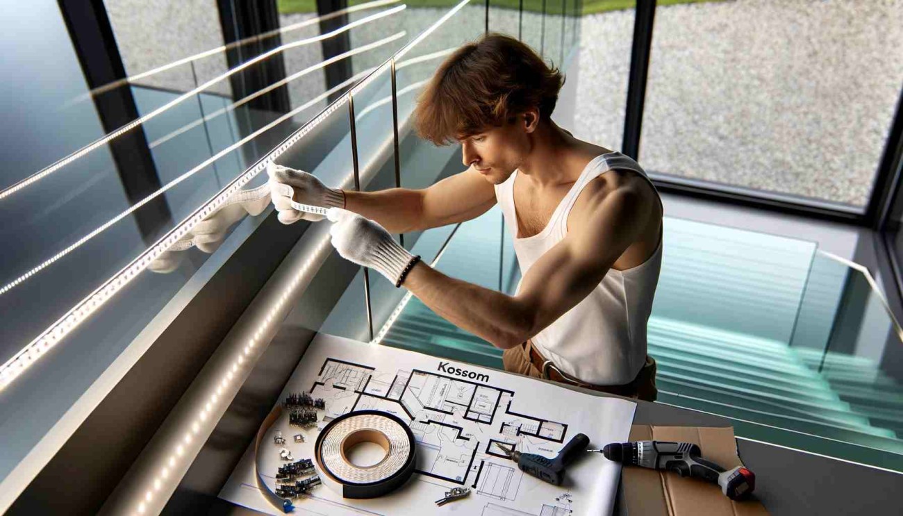 How do you install LED strip lights on stairs