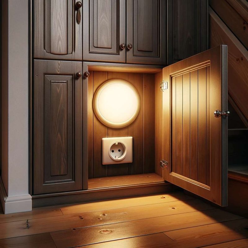 how to fit light socket in ceiling under stair cupboard
