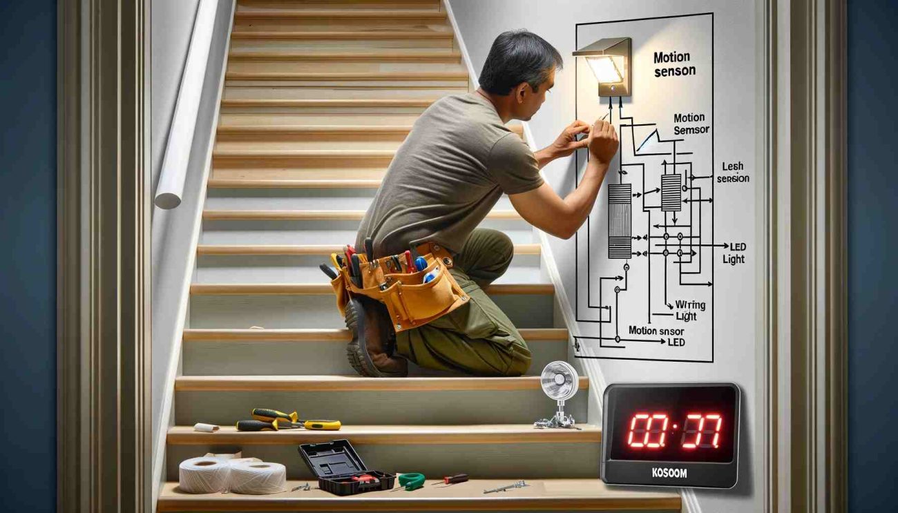 how to install motion sensor led stair lights