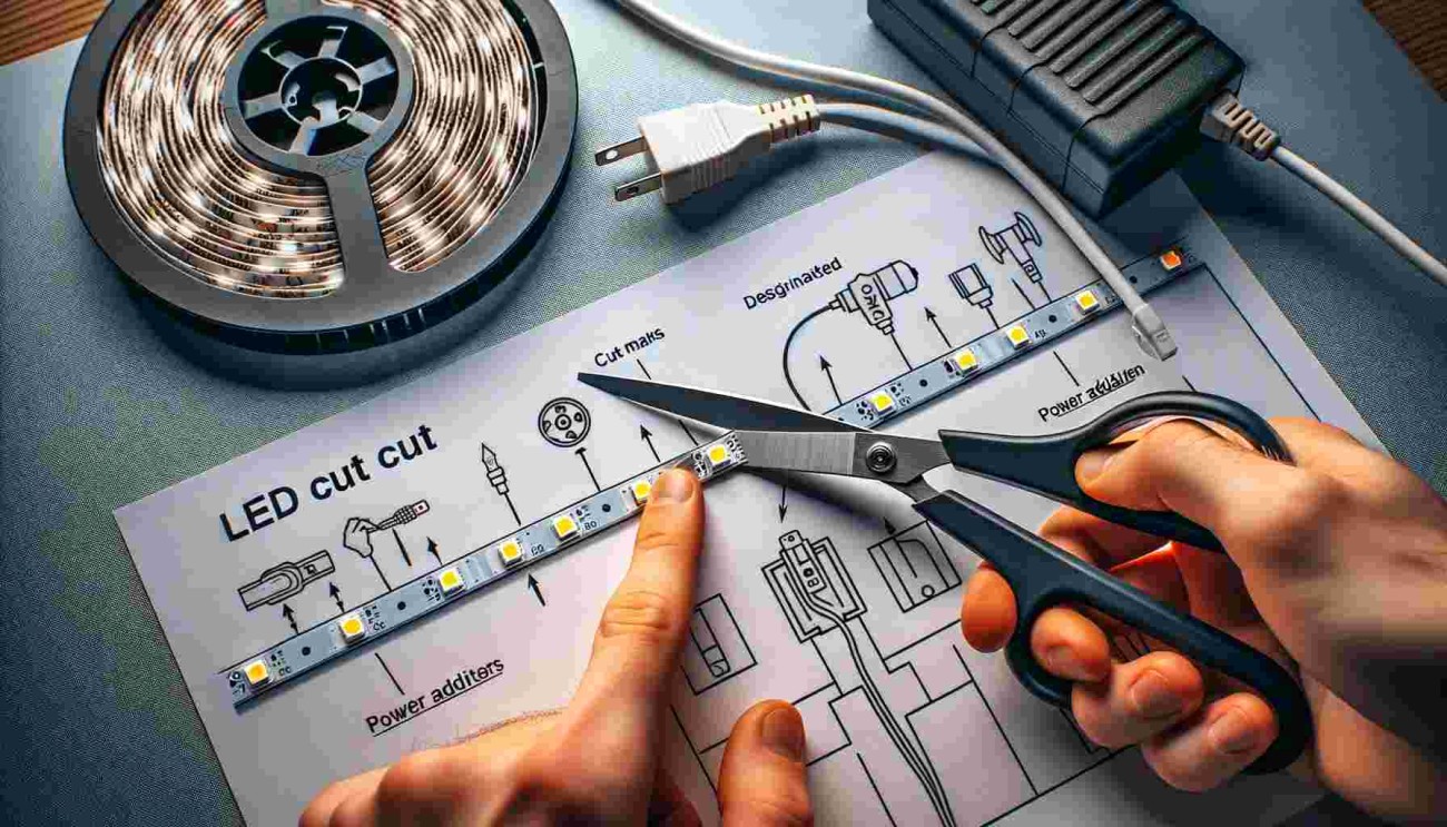 How do you cut LED strips to get power
