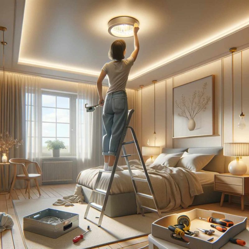 how to change bedroom light fixture