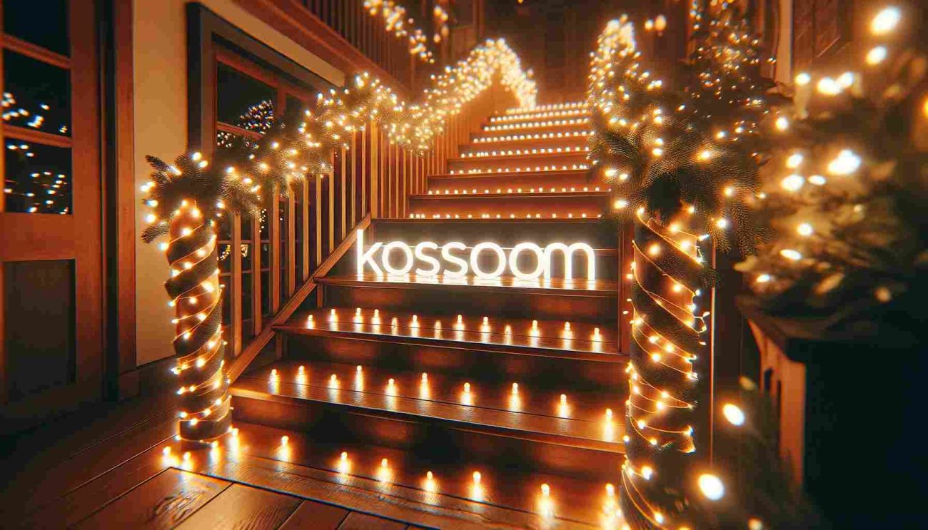 how to wrap lights around stairs