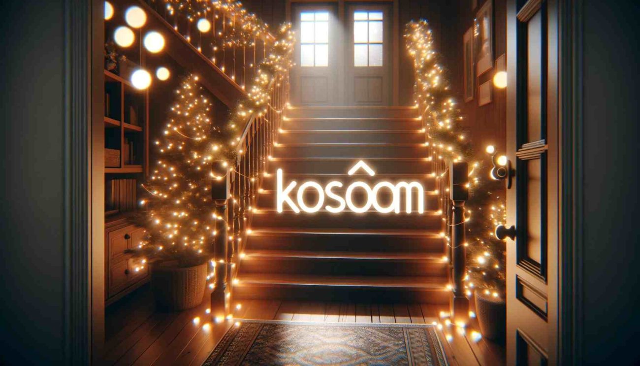 how to wrap lights around stairs