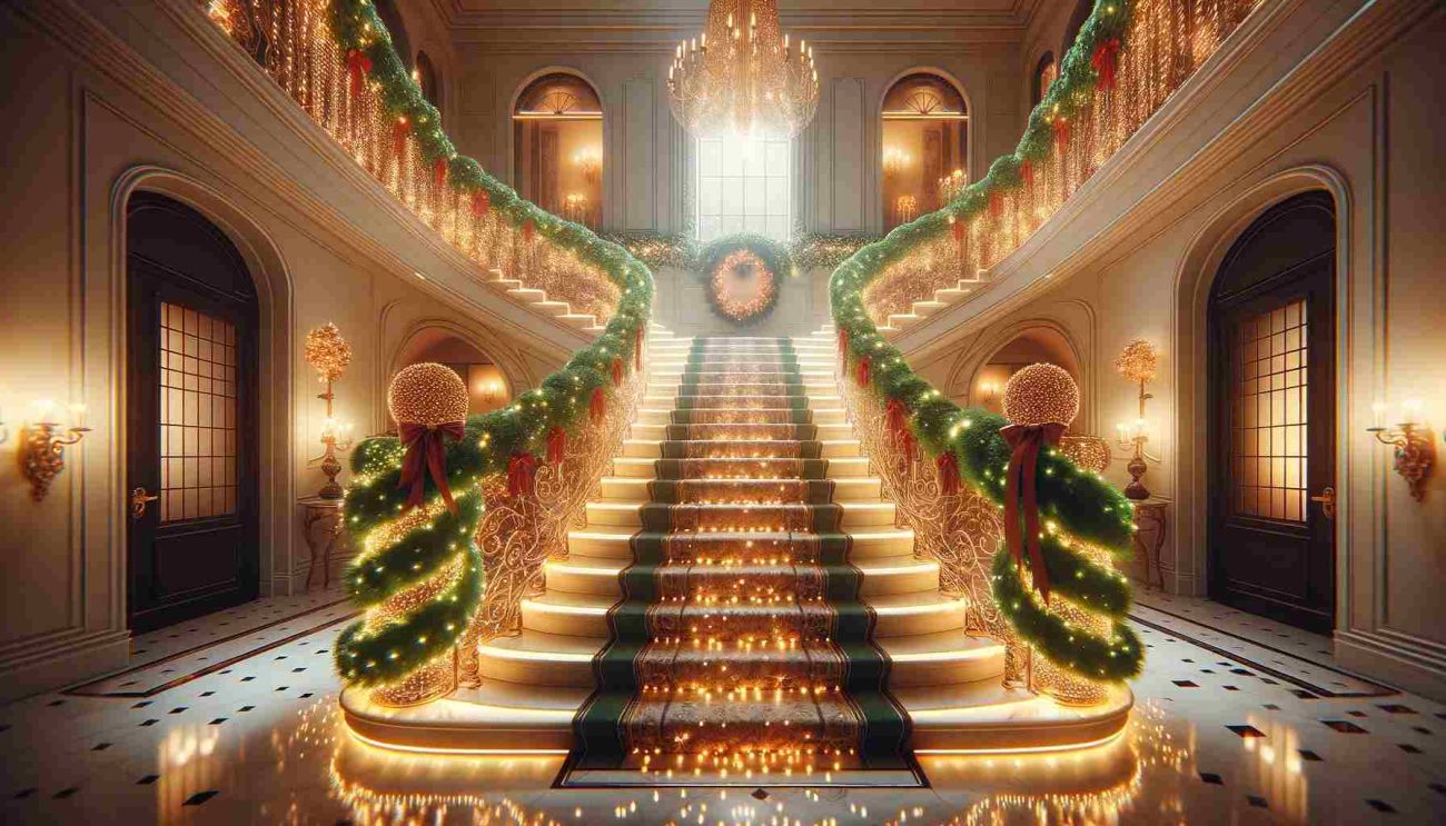 how to wrap lights around stairs