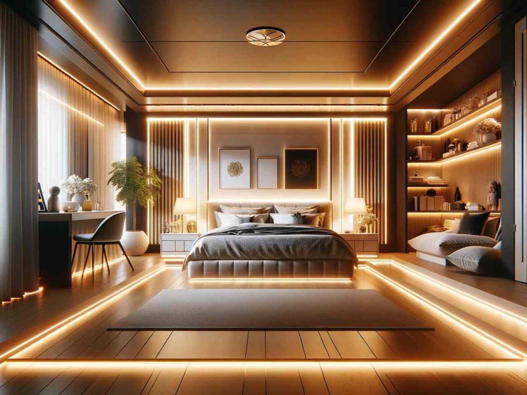 how to fit led strip lights in bedroom