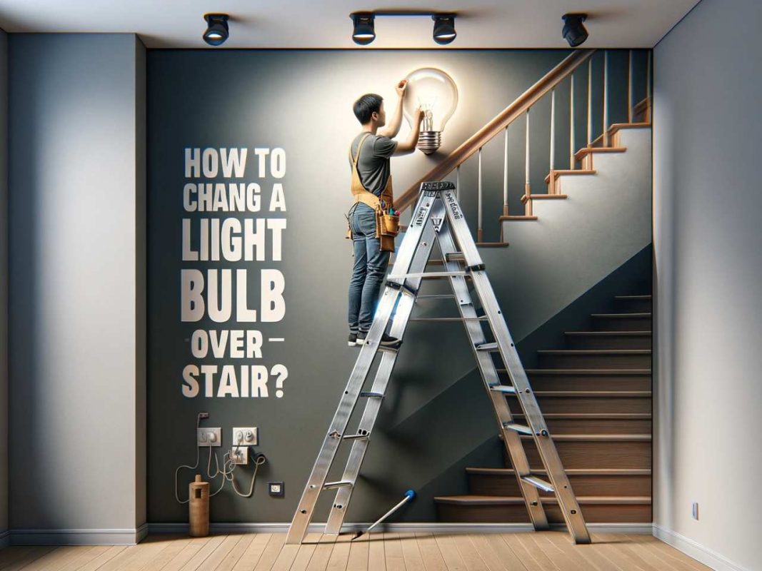 how to change a light bulb over stairs