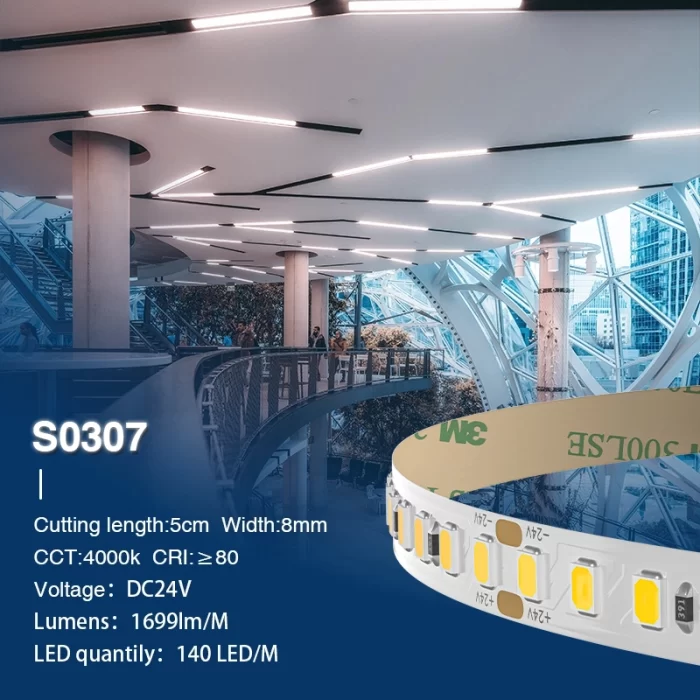 LED Strip Lights - 12w/4000k/1699lm/140LEDs/120˚ - Kosoom S0307-LED Lighting Strips for TV--S0307